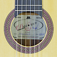 Dario Garcia classical guitar spruce, pau ferro, scale 65 cm, year 2021, rosette, label
