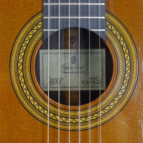 Dieter Hopf classical guitar cedar, rosewood, 1978, rosette, label
